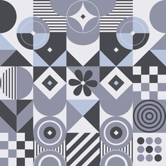 Neo geo design seamless pattern in pastel gray color. Elegant and modern.