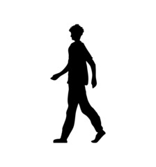 Fototapeta na wymiar silhouette man walking