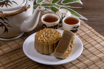 Chinese famous food--Mooncakes,which are Chinese pastries traditionally eaten during the Mid-Autumn Festival