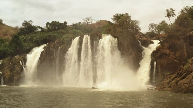 Flying over a waterfall in kwanza sul, binga, Angola on the African continent 10