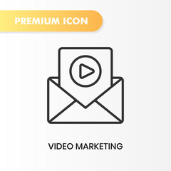 video marketing icon for your website design, logo, app, UI. Vector graphics illustration and editable stroke. video marketing icon outline design.