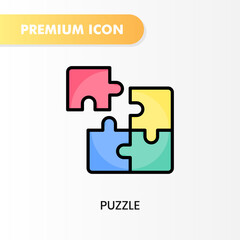 puzzle icon for your website design, logo, app, UI. Vector graphics illustration and editable stroke. puzzle icon lineal color design.