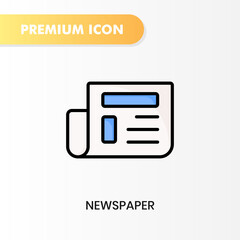 newspaper icon for your website design, logo, app, UI. Vector graphics illustration and editable stroke. newspaper icon lineal color design.