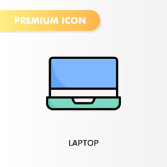 Fototapeta premium laptop icon for your website design, logo, app, UI. Vector graphics illustration and editable stroke. laptop icon lineal color design.