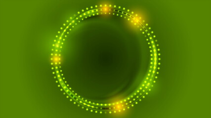 Green shiny abstract circles glowing background