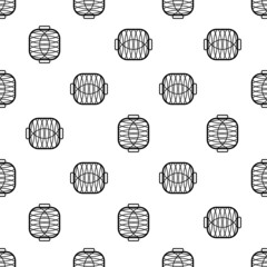 Grill Pan Icon Seamless Pattern, Barbecue Grill Pan, Kitchen Utensil Icon