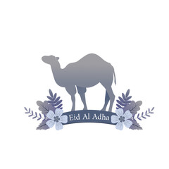 illustration of an camel with greeting eid al adha