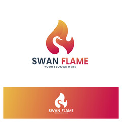 swan flame logo template