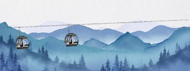 Aspen Mountain Gondola - obrazy, fototapety, plakaty