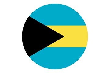 Circle flag vector of Bahamas on white background.