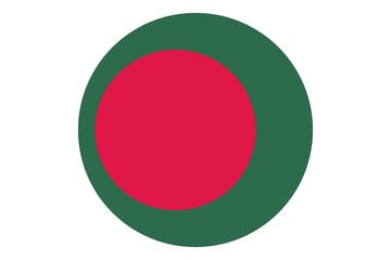 Circle flag vector of Bangladesh on white background.