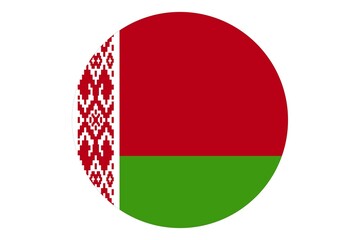 Circle flag vector of Belarus on white background.