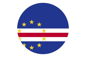 Circle flag vector of Cape Verde on white background.