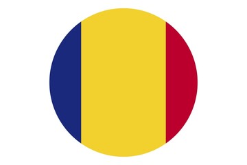Circle flag vector of Chad on white background.