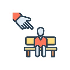 Color illustration icon for there