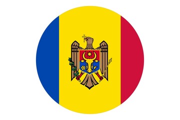 Circle flag vector of Moldova on white background.