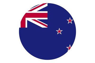 Circle flag vector of New Zealand on white background.