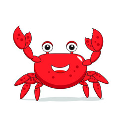 vector graphic illustration of a smiling crab