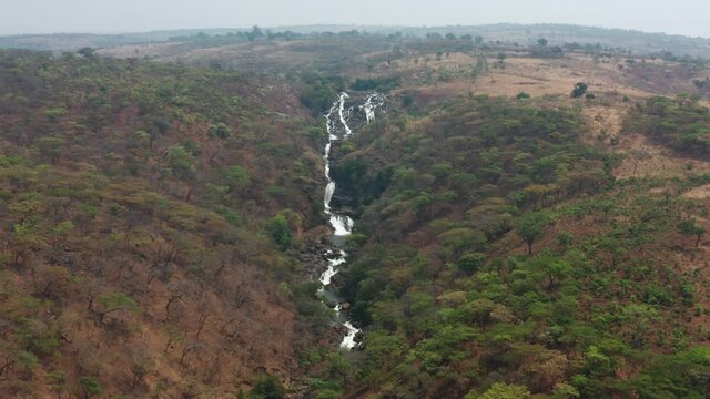 Flying over a waterfall in Bié , Angola on the African continent 11