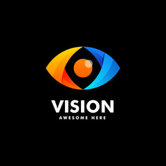 Vector Logo Illustration Vision Gradient Colorful Style.