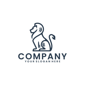 sitting lion , logo design inspiration