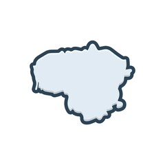 Color illustration icon for lithuania