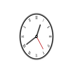 The icon of an oval wall clock on a white background.