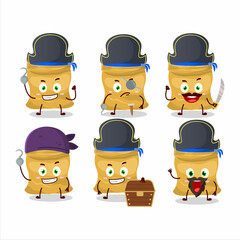 Cartoon character of soy beans with various pirates emoticons