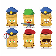 A dedicated Police officer of soy beans mascot design style