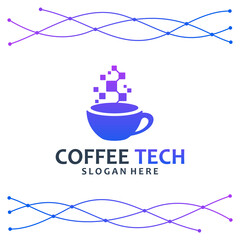 coffee tech , cup ,logo design inspiration