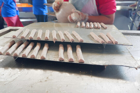 This is process of making lekor. Lekor is one of the traditional foods from Besut, Kota Baru, Malaysia.