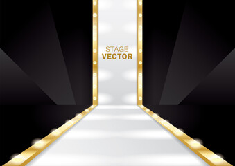 luxury gold fashion runway stage vector