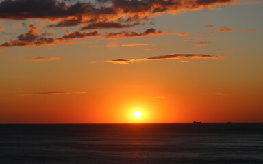 Beautiful sunset photo on the sea