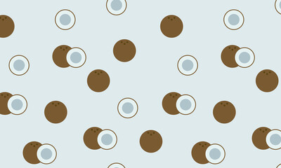 Coconut seamless pattern. Colored textile print.
