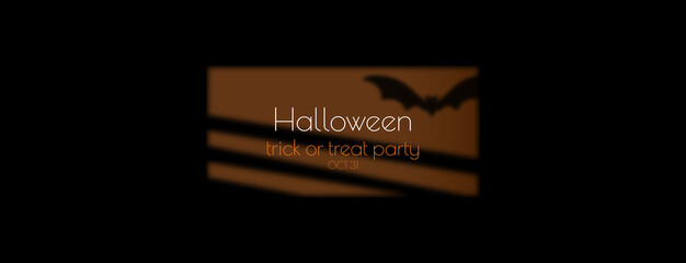 Halloween party banner. Modern minimal design. Flat vector illustration.
