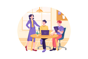 A successful team in the office.