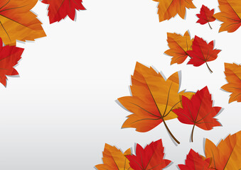 beautiful autumn leaves background ilustration vector