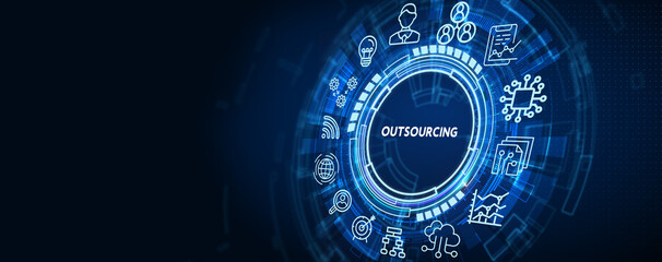 Business, Technology, Internet and network concept. Outsourcing Human Resources.