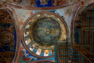 KUTAISI, GEORGIA: Interior with frescoes in the Church of the Nativity of the Most Holy Theotokos...