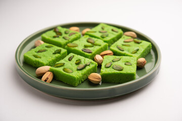 Pista Barfi or Pistachio Barfee