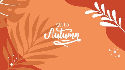 Fototapeta na wymiar Autumn background with leaves. Can be used for poster, banner, flyer, invitation, website or greeting card. Vector illustration