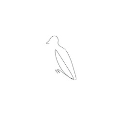 Bird animal silhouette line drawing vector illustration