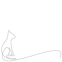 Cat animal line drawing vcetor illustration