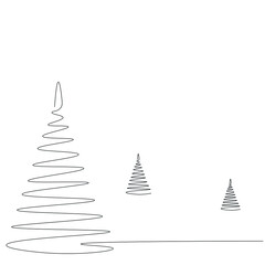 Christmas background line drawing vector illustration