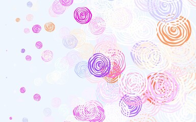 Light Blue, Red vector doodle texture with roses.