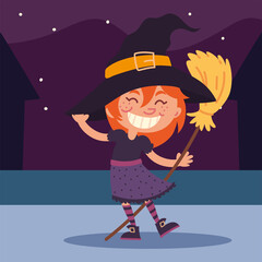 girl in costume witch