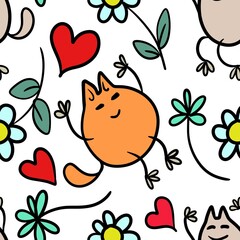 seamless pattern with cats
