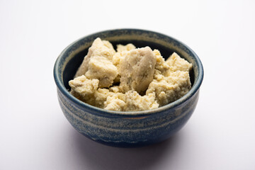 Raw Khoa, Khua, khoya, or mawa is a thickened Milk