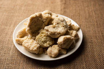 Raw Khoa, Khua, khoya, or mawa is a thickened Milk