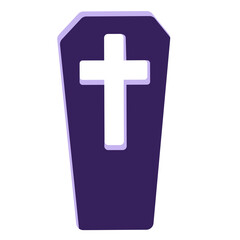 Obraz premium Dark tombstone silhouette with cross.